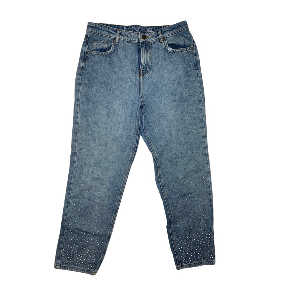 Pearl Embellished Denim Jeans Glam Rhinestone Jeans from Noisy May